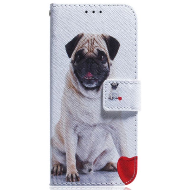 Læder Cover Realme C75 Telefon Etui Mops Hund