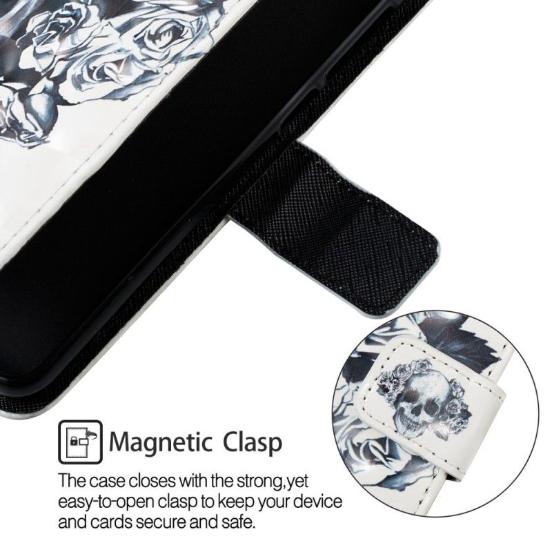 Flip Cover Honor 7A Mobilcover 3D Blomsterskalle