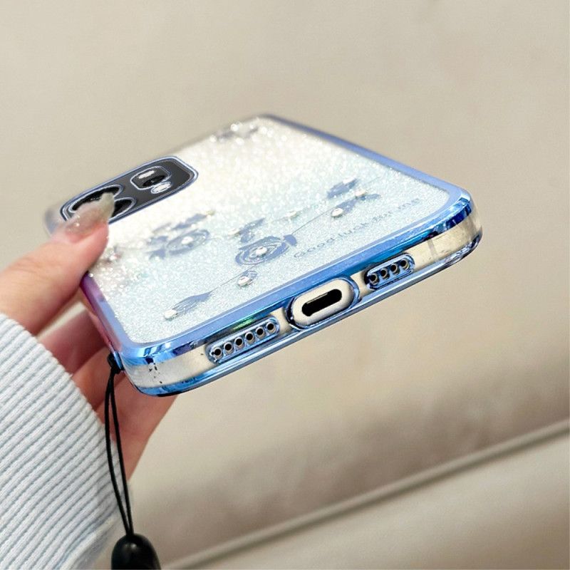 Cover Oppo Reno 14 5g Blomster Og Rhinsten