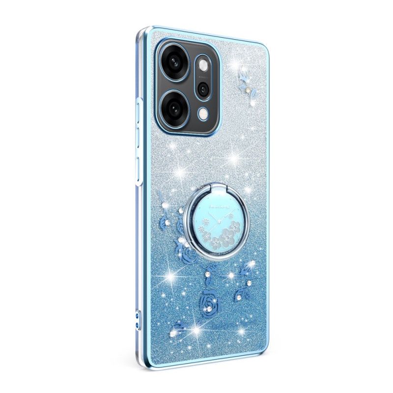Cover Oppo Reno 14 5g Blomster Og Rhinsten Med Ringholder
