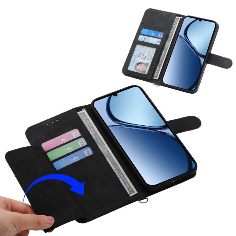 Flip Cover Oppo Reno 14 5g Blomstermønster Og Stropper