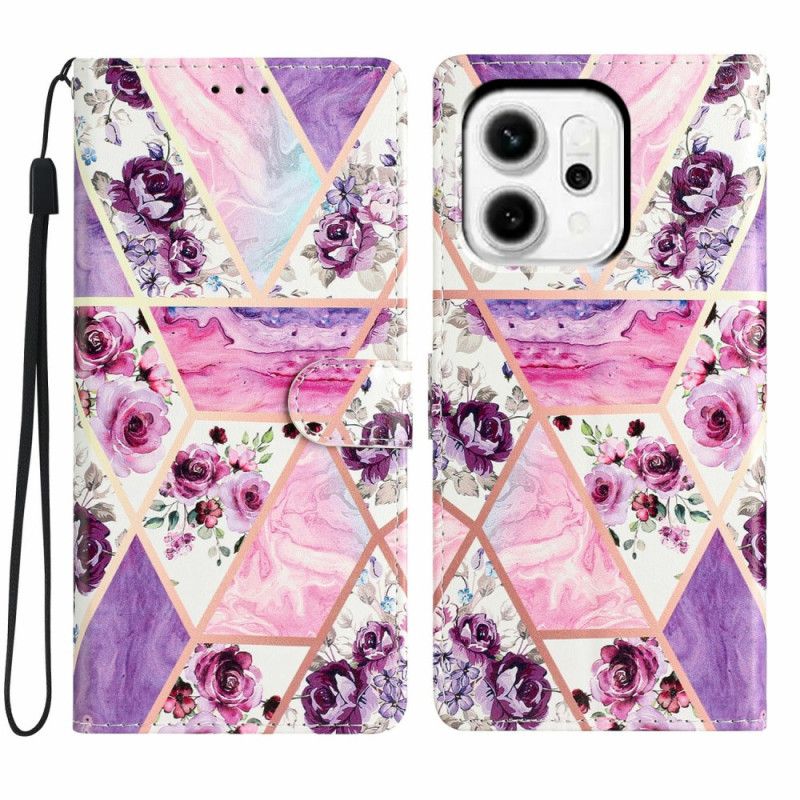 Flip Cover Oppo Reno 14 5g Lilla Marmor