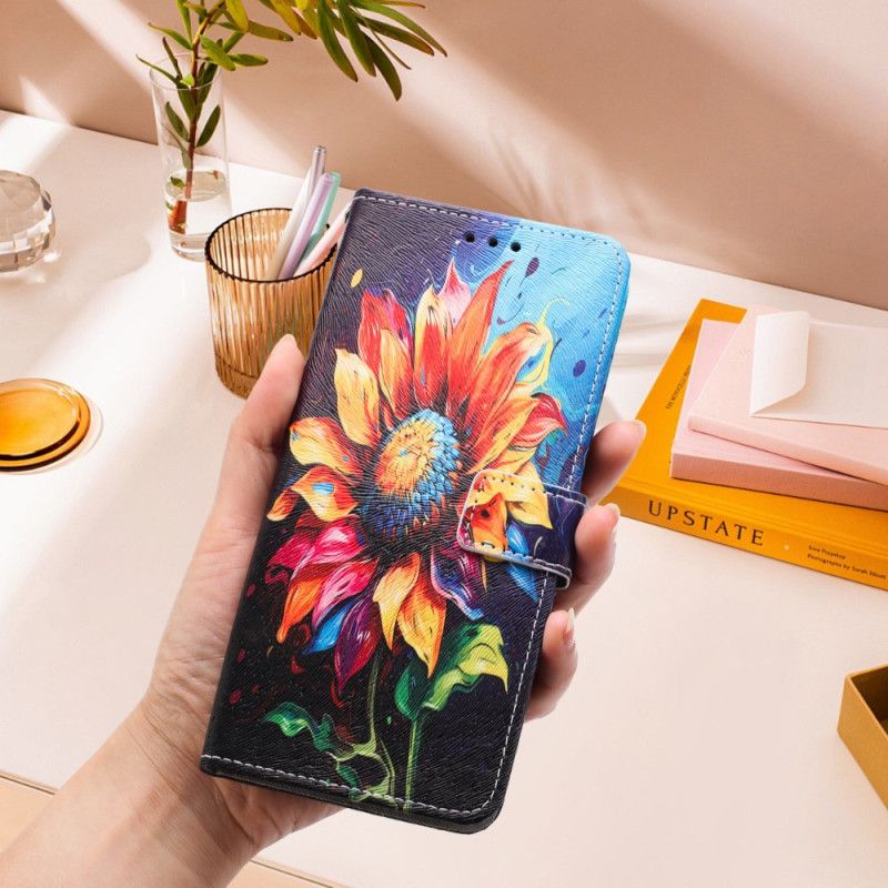 Flip Cover Oppo Reno 14 5g Solsikkemønster