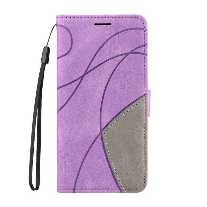 Flip Cover Oppo Reno 14 5g Tofarvet Bølget Linje