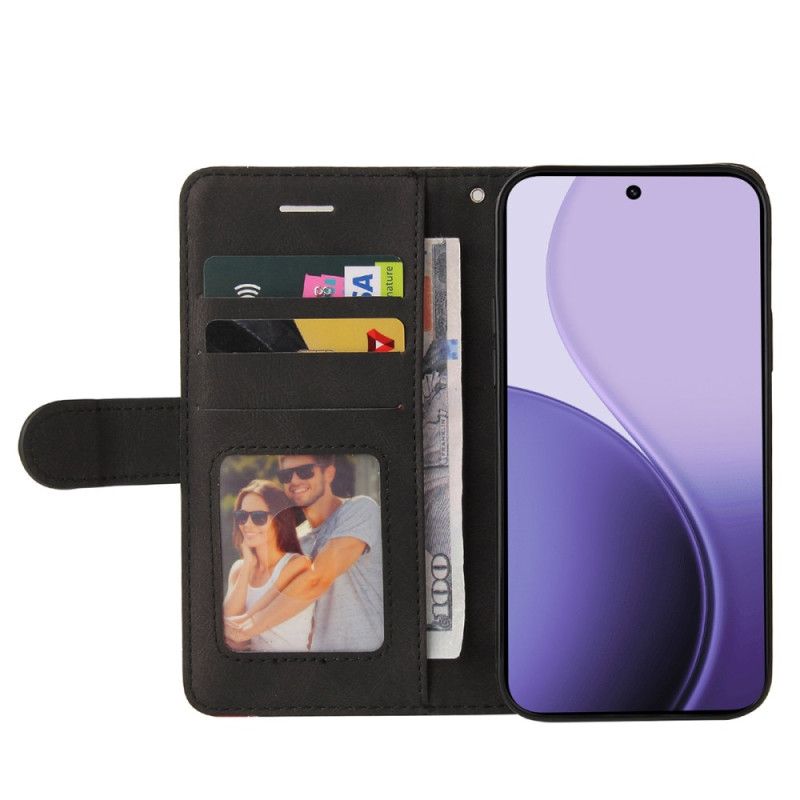 Flip Cover Oppo Reno 14 5g Tofarvet Bølget Linje