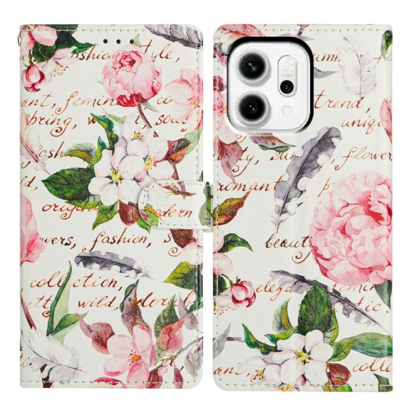 Læder Cover Oppo Reno 14 5g Blomsterdigt