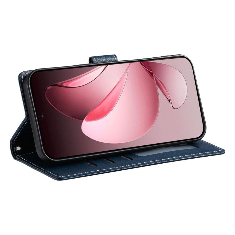 Læder Cover Oppo Reno 14 5g Telefon Etui Almindelig Læderlook