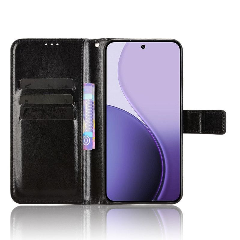 Læder Cover Oppo Reno 14 5g Telefon Etui Prangende Kunstlæder