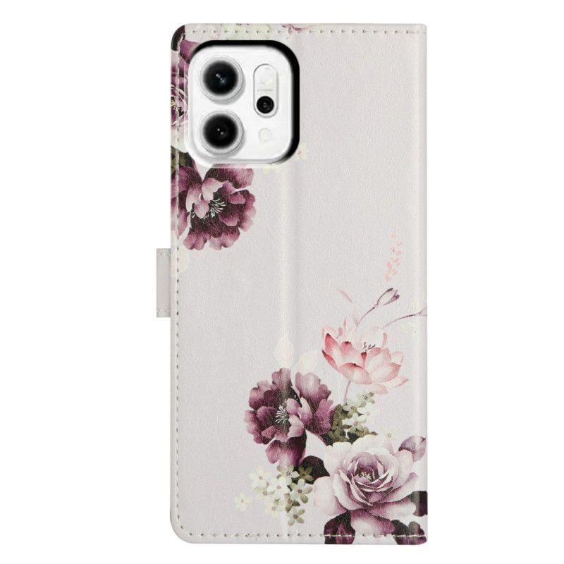 Læder Cover Oppo Reno 14 5g Vintage Roser