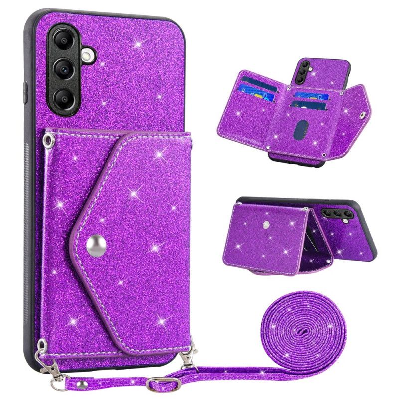 Cover Samsung Galaxy S26 Glitter Kortholder Og Skulderrem