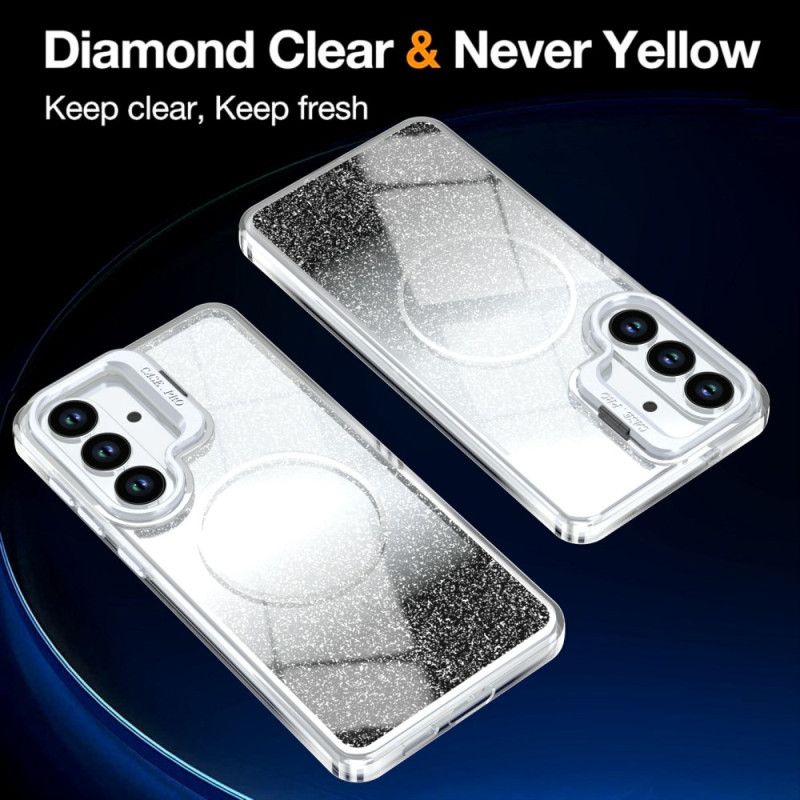 Cover Samsung Galaxy S26 Gradient Glitter Magnetisk Med Foldbart Stativ