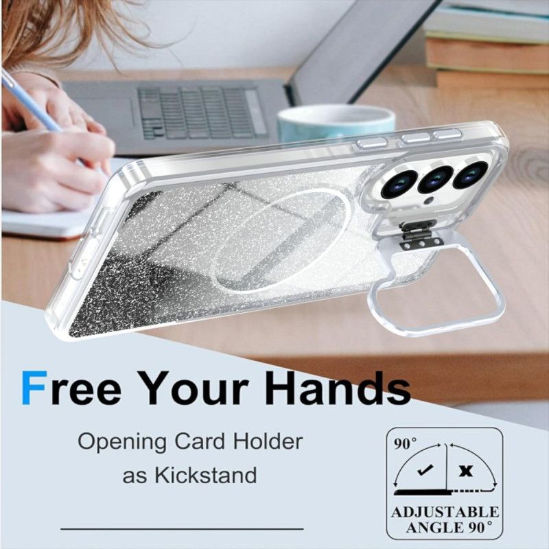 Cover Samsung Galaxy S26 Gradient Glitter Magnetisk Med Foldbart Stativ