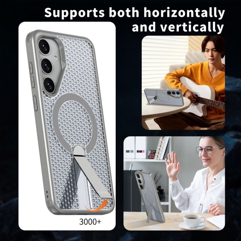 Cover Til Samsung Galaxy S26 Magnetisk Med Magnetisk Stativ Og Gitterstrukturstativ