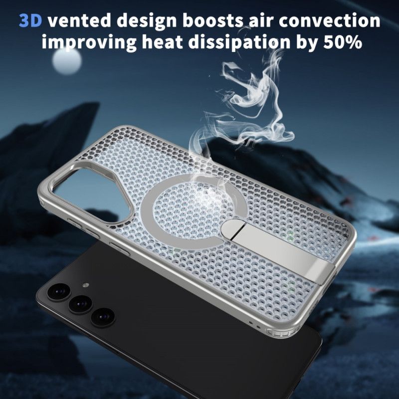 Cover Til Samsung Galaxy S26 Magnetisk Med Magnetisk Stativ Og Gitterstrukturstativ