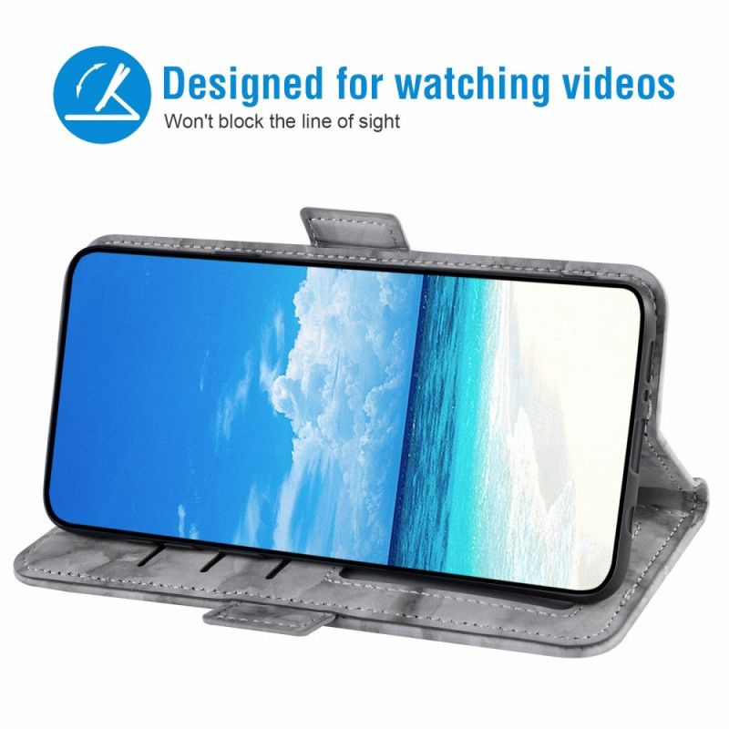 Flip Cover Samsung Galaxy S26 Marmormønster Og Dobbelt Lås