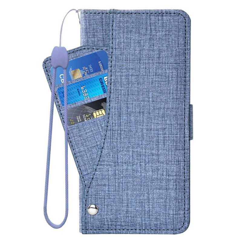 Flip Cover Samsung Galaxy S26 Med Denimtekstur Og Roterende Kortholder