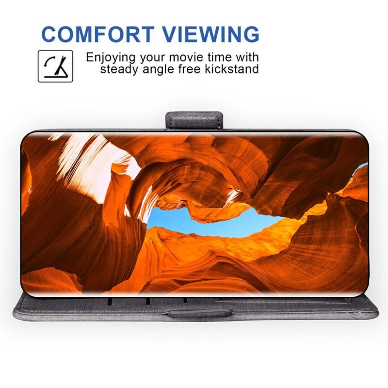 Flip Cover Samsung Galaxy S26 Med Denimtekstur Og Roterende Kortholder