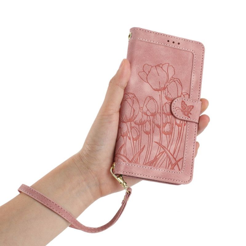 Flip Cover Til Samsung Galaxy S26 Pung Med 5 Kortlommer I Blomstermønster