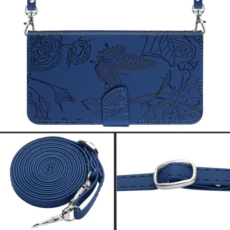 Flip Cover Til Samsung Galaxy S26 Sommerfugleprint Med Skulderrem