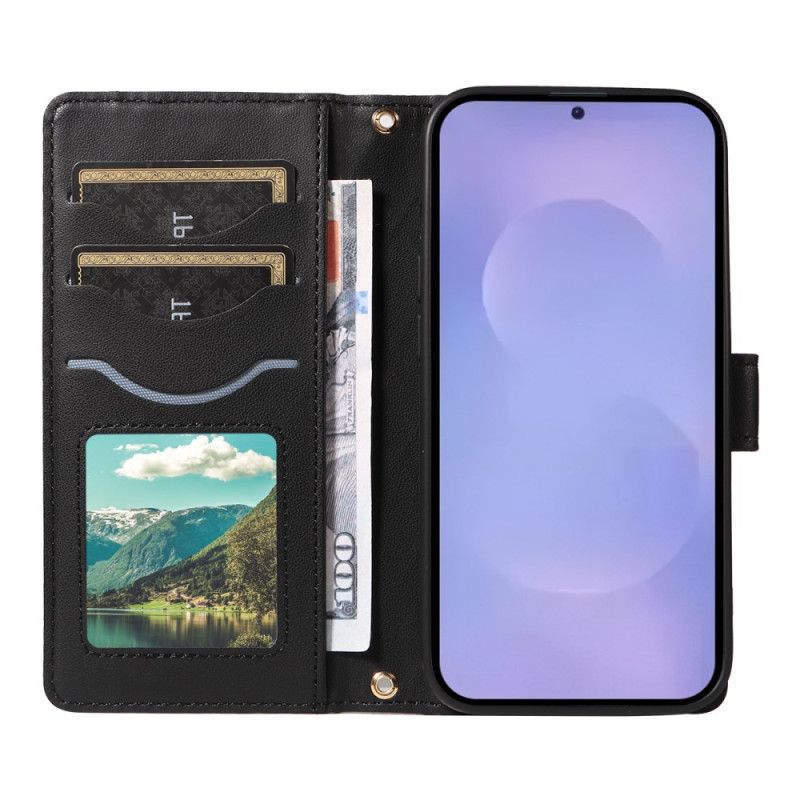 Læder Cover Samsung Galaxy S26 Quiltet Med Stropper