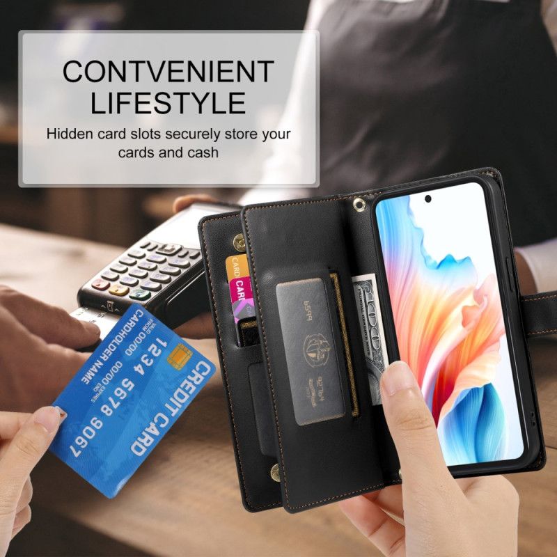 Læder Cover Samsung Galaxy S26 Telefon Etui Lynlåslomme Og Skulderstropper