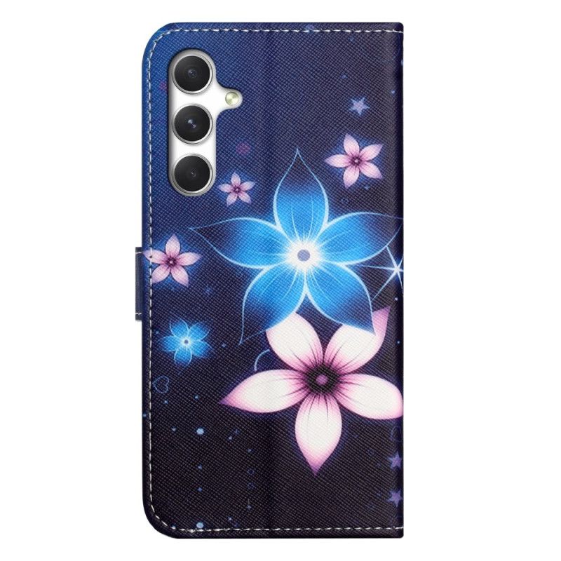 Læder Cover Samsung Galaxy S26 Telefon Etui Måneblomster
