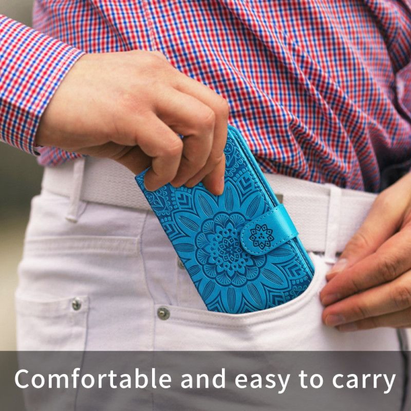 Læder Cover Samsung Galaxy S26 Telefon Etui Solsikkemønster