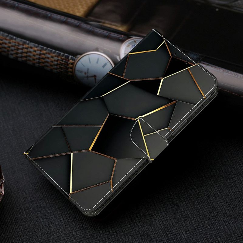 Læder Cover Samsung Galaxy S26 Telefon Etui Sorte Og Guldkantede Kanter