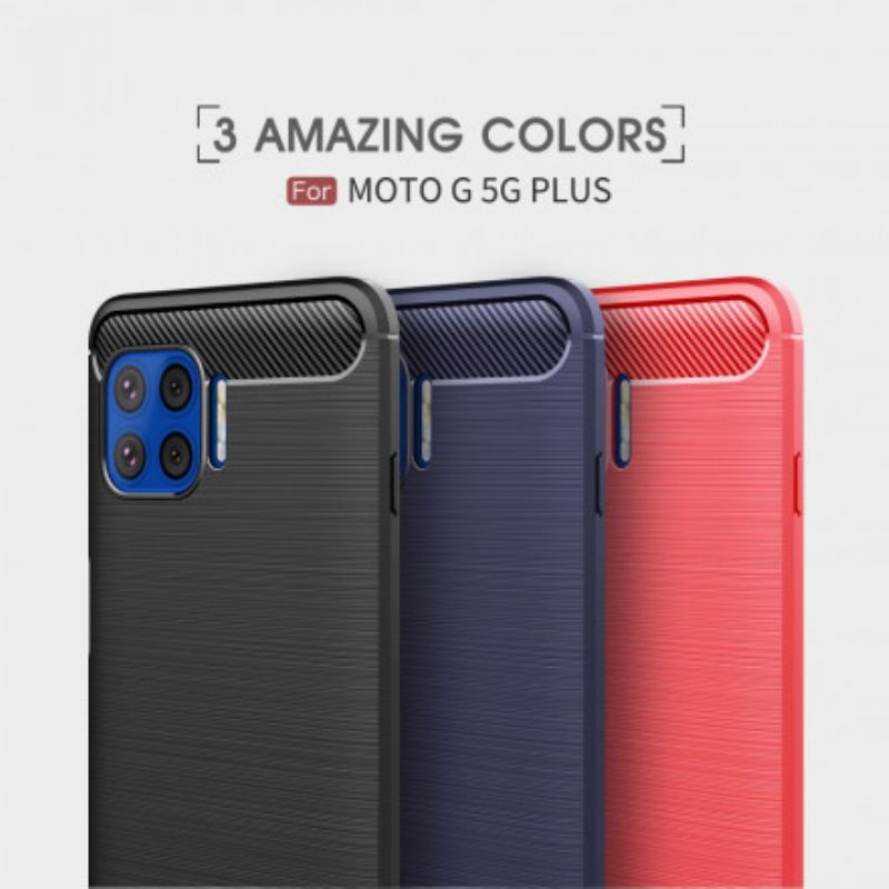 Cover Moto G 5g Plus Telefon Etui Børstet Kulfiber
