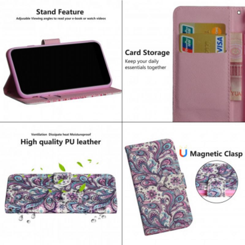 Flip Cover Moto G 5g Plus Blomstermønstre