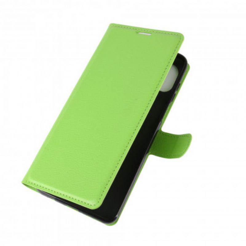 Flip Cover Moto G 5g Plus Klassisk Litchieffekt