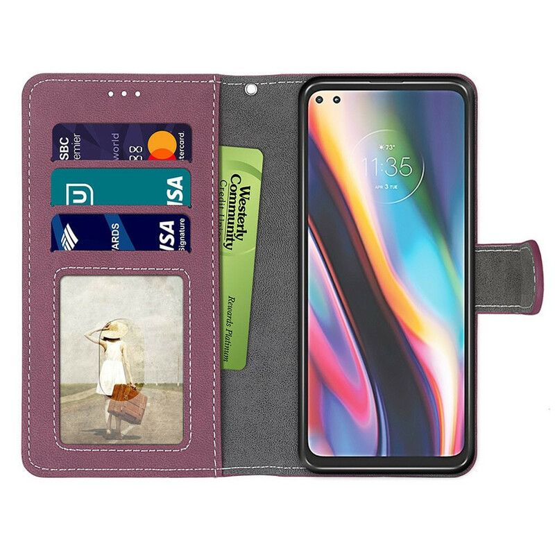 Flip Cover Moto G 5g Plus Læderstil Vintage Couture