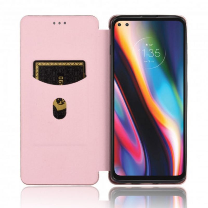 Flip Cover Moto G 5g Plus Silikone Carbon