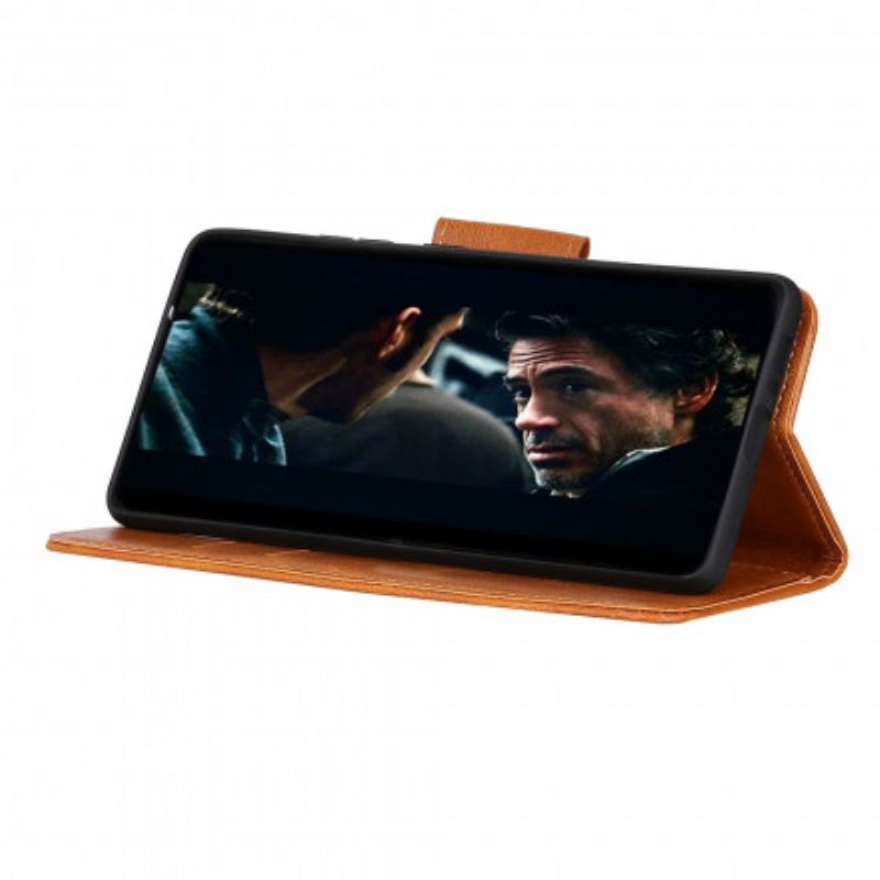 Læder Cover Moto G 5g Plus Telefon Etui Vendbar Lædereffekt Lås