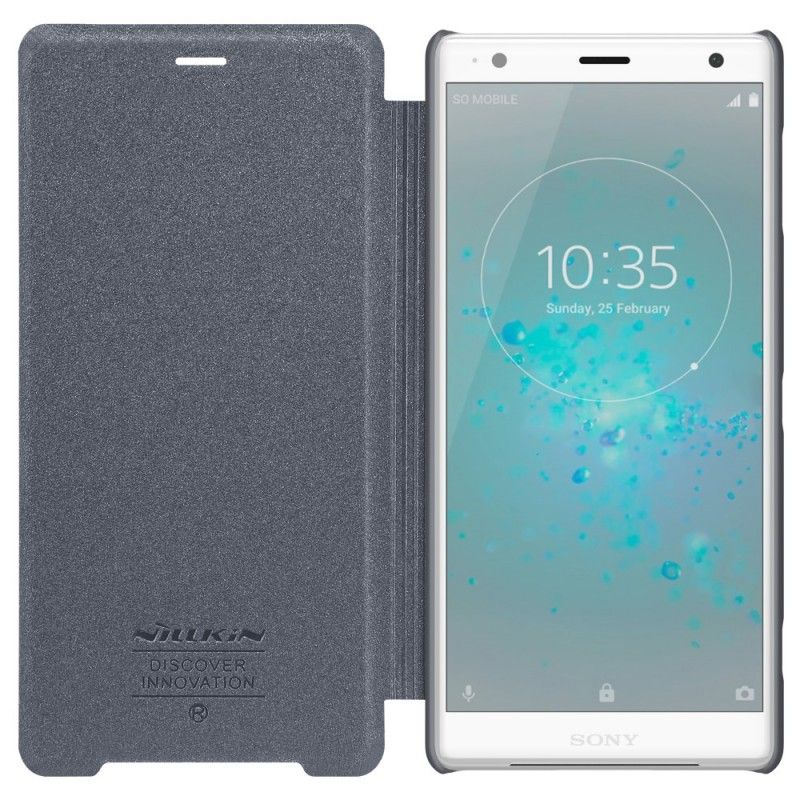 Læder Cover Sony Xperia XZ2 Golden Mobilcover Nillkin