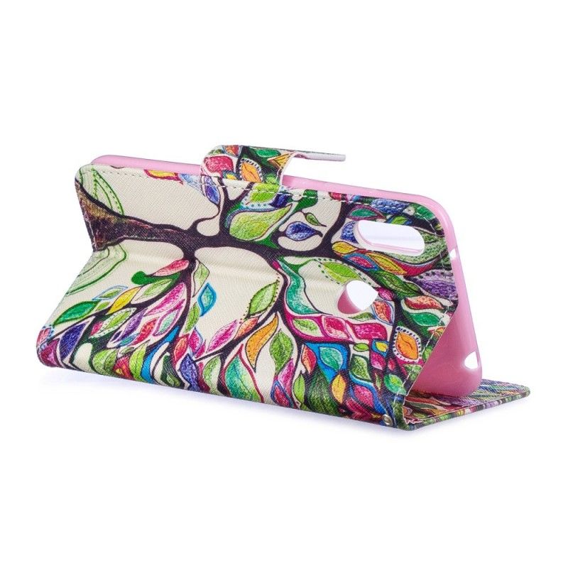 Flip Cover Huawei Y7 2019 Mobilcover Farvet Træ