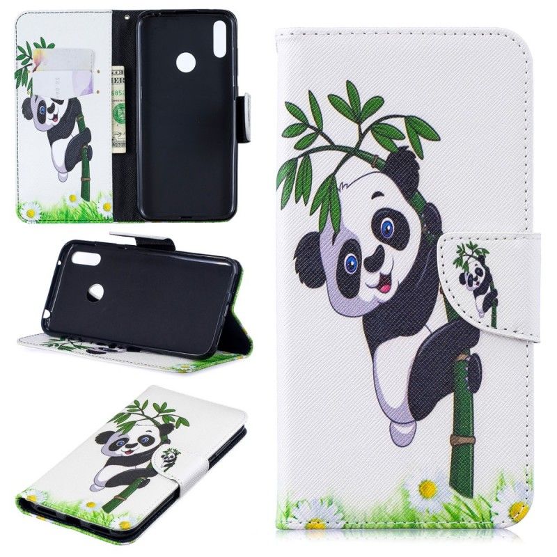 Flip Cover Huawei Y7 2019 Mobilcover Panda På Bambus