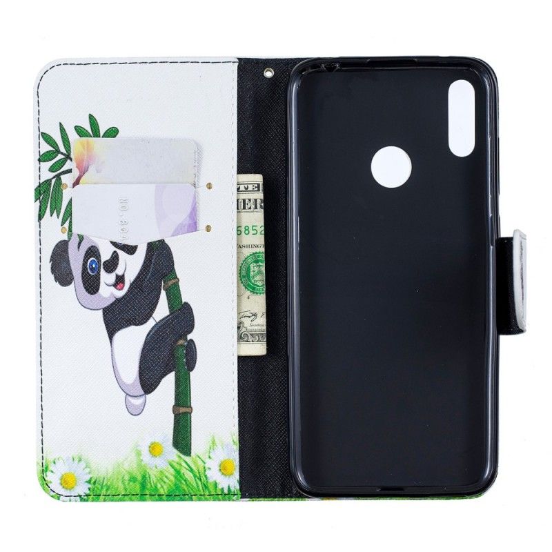 Flip Cover Huawei Y7 2019 Mobilcover Panda På Bambus