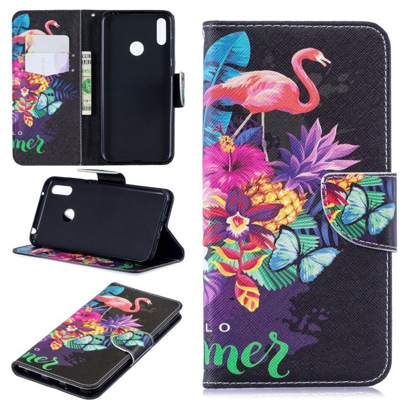 Flip Cover Læder Huawei Y7 2019 Hej Sommer