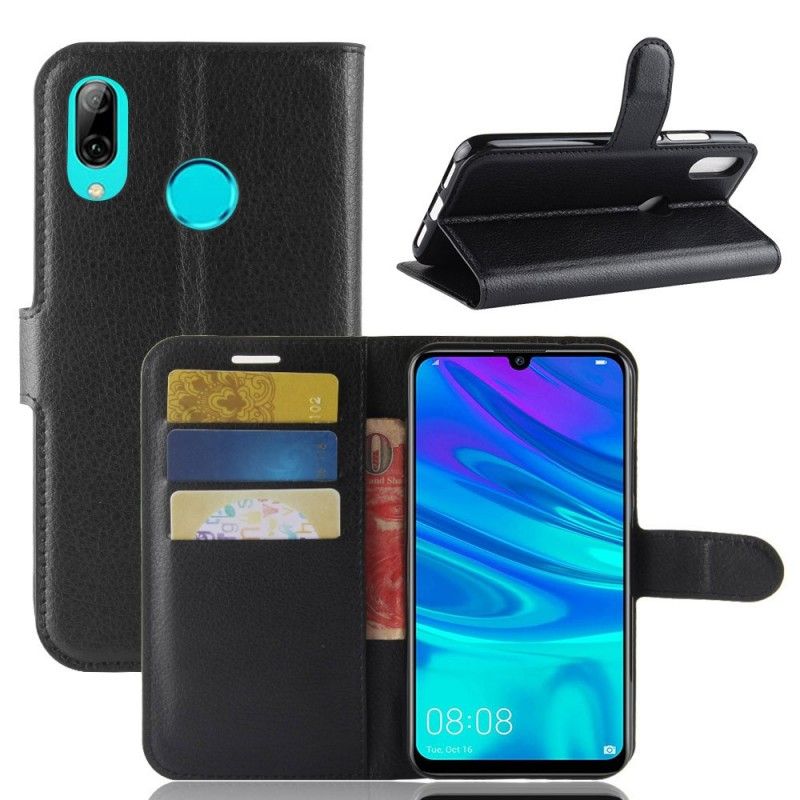 Flip Cover Læder Huawei Y7 2019 Sort Klassisk