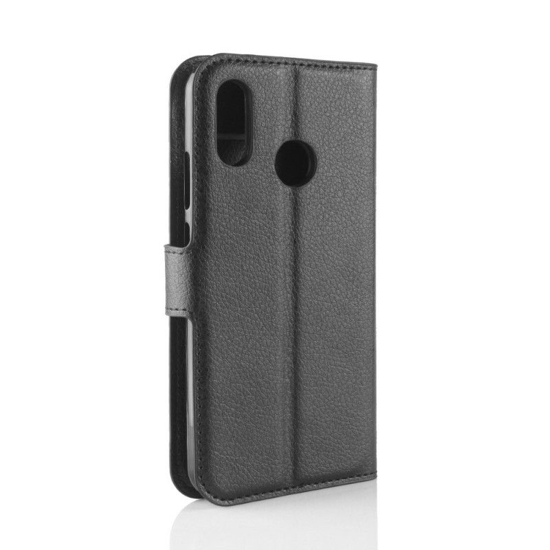 Flip Cover Læder Huawei Y7 2019 Sort Klassisk