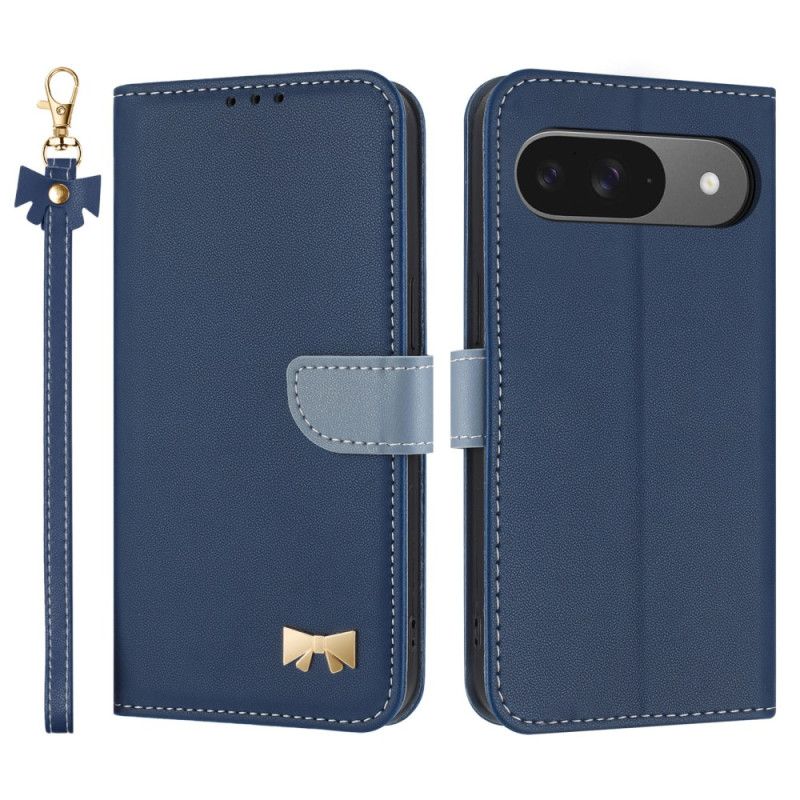 Læder Cover Google Pixel 10 / 10 Pro Telefon Etui Tofarvet Med Snor