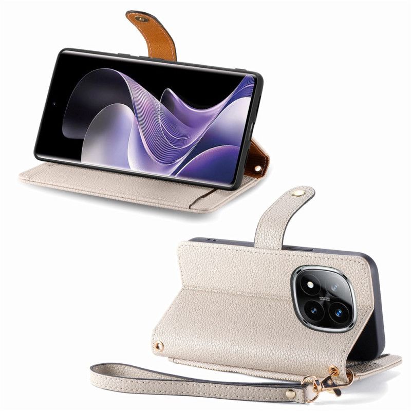 Flip Cover Til Xiaomi Redmi Note 14 Pro 5g Hjertemønster Rfid-blokering