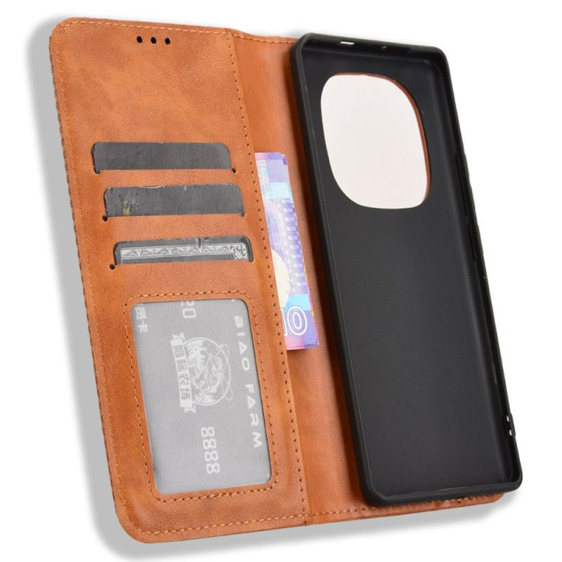 Flip Cover Til Xiaomi Redmi Note 14 Pro 5g Vintage Kant