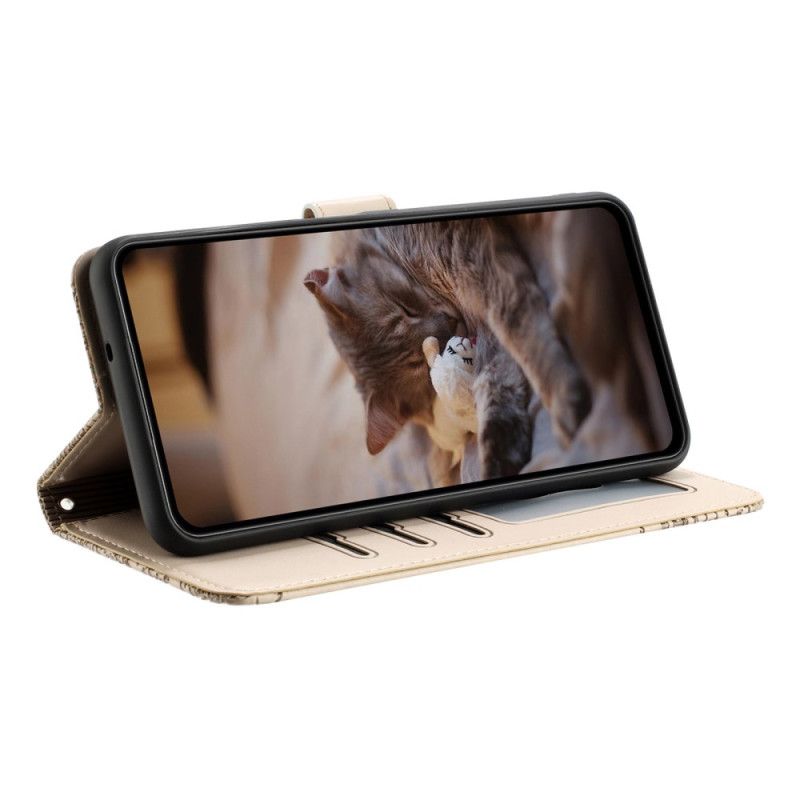 Flip Cover Xiaomi Redmi Note 14 Pro 5g Kattemønster Med Rem