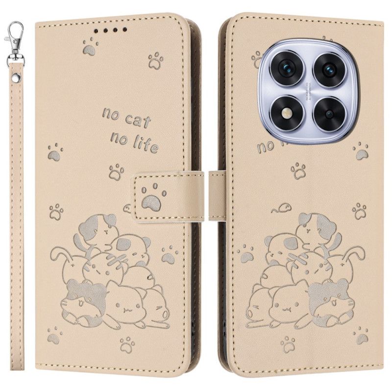 Flip Cover Xiaomi Redmi Note 14 Pro 5g Kattemotiv Med Rem