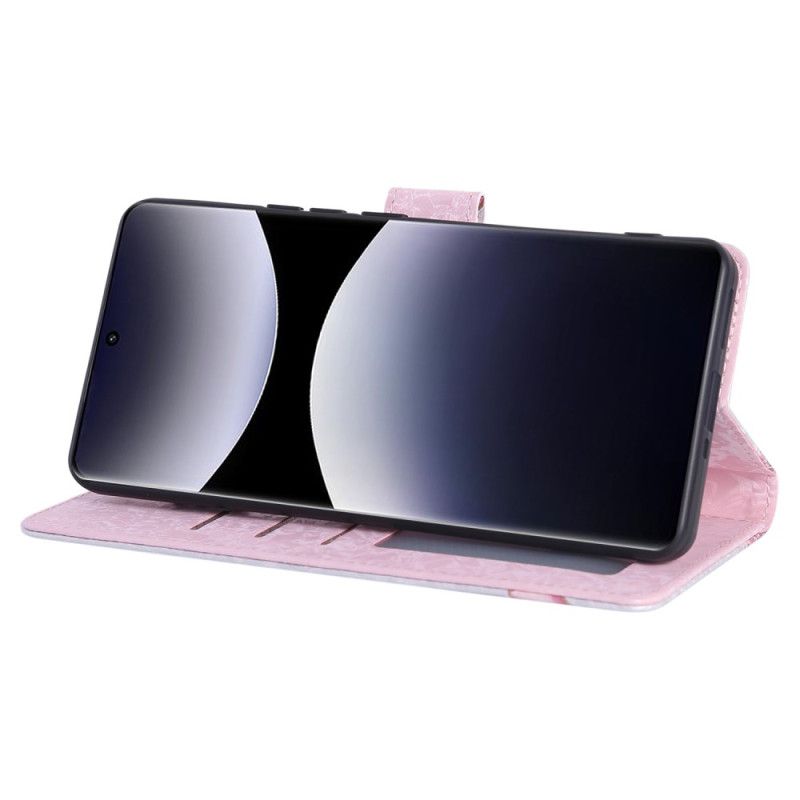 Flip Cover Xiaomi Redmi Note 14 Pro 5g Rfid-blokerende Blomsterdesign