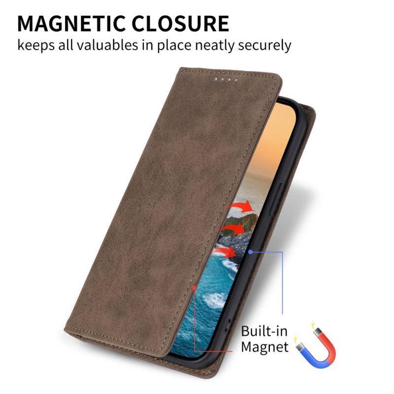 Flip Cover Xiaomi Redmi Note 14 Pro 5g Vintage Lædereffekt