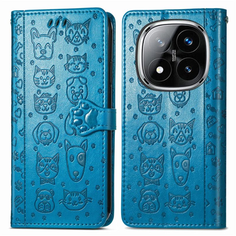 Læder Cover Xiaomi Redmi Note 14 Pro 5g Telefon Etui Animeret Dyr