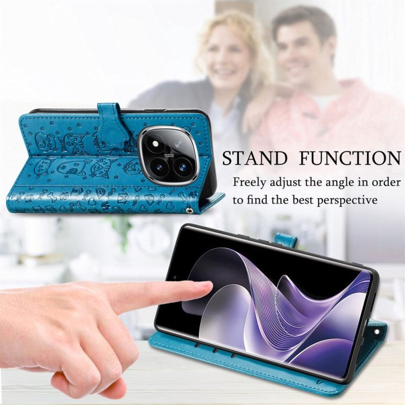 Læder Cover Xiaomi Redmi Note 14 Pro 5g Telefon Etui Animeret Dyr